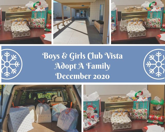 Boys and Girsl Club Vista Adopt A Family!