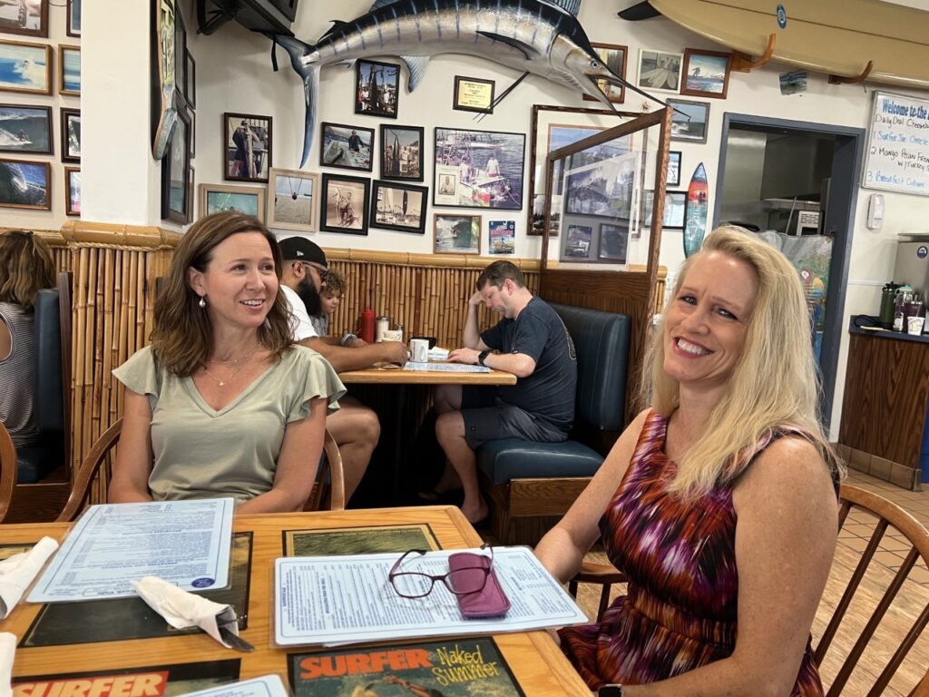 Lisa and Sandi at Beach Break Cafe